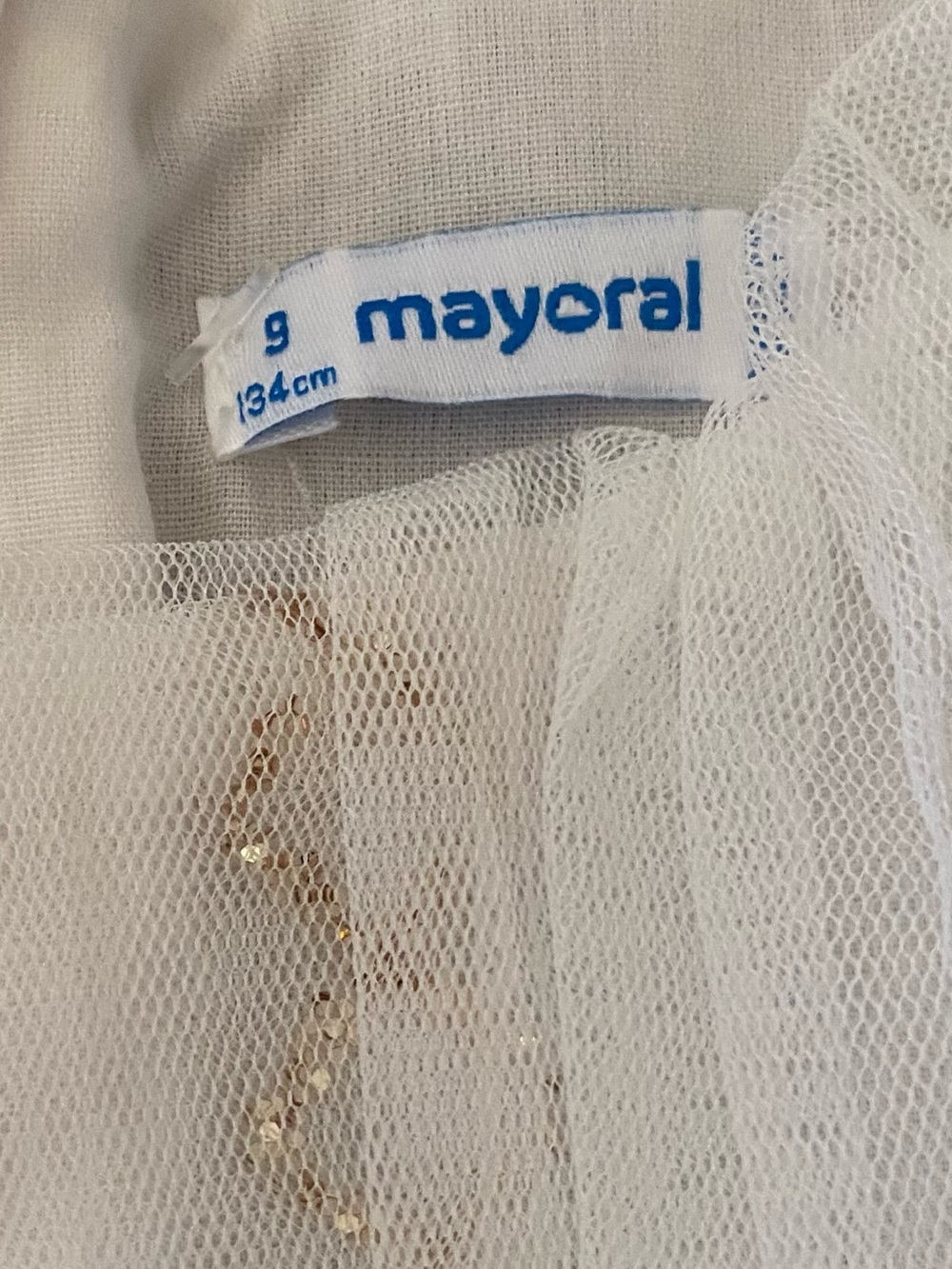 Mayoral White Tiered Pleated Tulle Formal Dress - Picture 8 of 8